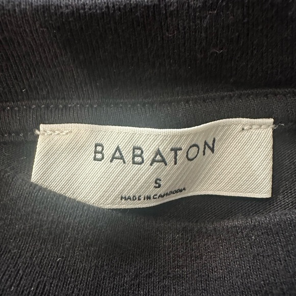 Babaton Cropped Black Top with Shoulder Pads-Size Small - Picture 4 of 6